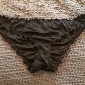 Black Ruffled Bathing Suit Bottoms